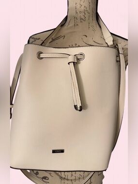 Chaps  Ivory Drawstring Bucket Shoulder Bag